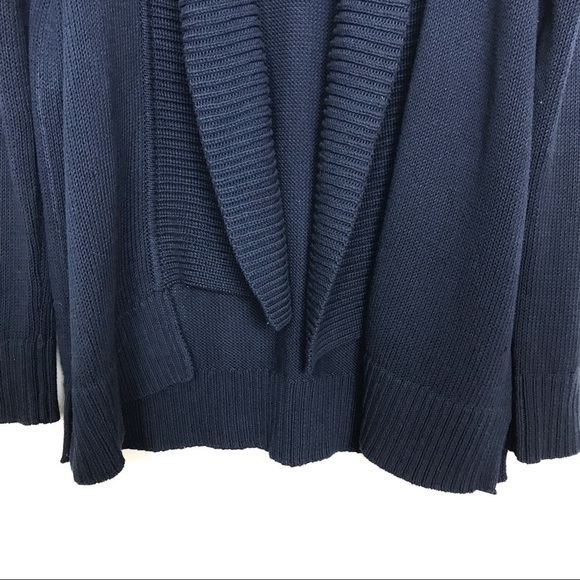 J. Crew Navy Shawl Ribbed Cotton Cardigan Size S - Picture 4 of 8